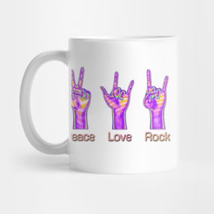 Peace, Love, Rock Mug